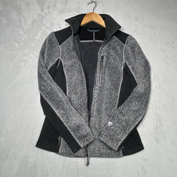 Kuhl Jacket Women’s Small Born In The Mountains Fleece Gray Zip Front Hiking - Picture 2 of 10